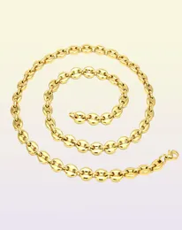 Grão de café link chain 74mm colar para homens corda de aço inoxidável link corrente colares moda hip hop masculino jóias 4194103