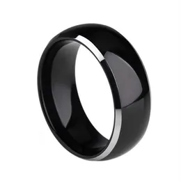 6mm 8mm Black Inlay Tunsten Rings Glossy Comfort Fit Engagement Wedding Band 6-14#178m