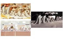 Vintage Design English Letters MrMrs Wooden Wedding Background Decoration Glitter Gold Silver Present Table Centrepiece Decor 1 S6028259