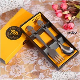 Favor de festa favores de casamento personalizados e presentes de aço inoxidável conjunto de utensílios de mesa para convidados lembranças wa1970 drop delivery home garden dhynx