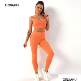 Lu Yoga Lemon Set Line Woman 2 Fruit Sports Dress Upper Legging Depression Running Drop Delivery DHHTP