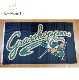 Флаг MiLB Greensboro Grasshoppers, 35 футов, 90 см, 150 см, полиэстер, украшение для баннера, летающий дом, сад, праздничные подарки3832710