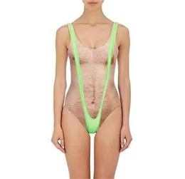 Tryckt roligt borat en bit baddräkt kvinnor sexig bröst hår baddräkt sommar badkläder skämt bather nyhetsbeachwear7661873