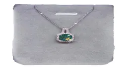 Круглый 2-каратный зеленый муассанитовый кулон из стерлингового серебра 925 пробы, очаровательные свадебные подвески, ожерелье для женщин, вечерние колье, ювелирные изделия Gift5311136