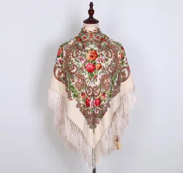 Sjalar ryska halsduk ukrainska fransade traditionella blommiga polska kvinnor nacke head wrap vintage antik hijab poncho7241062