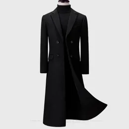VAJANED autumn winter branded long over-the-knee wool coat luxury high-quality thick warm men's business gentleman slim coat 231227