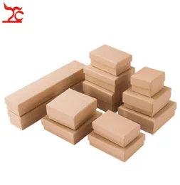 Kraft Paper Box Jewelry Storage Box With Sponge Necklace Ring Case Candy Present Box Wedding Party Boxes Packing Smycken Wrap 12pcsl46960856