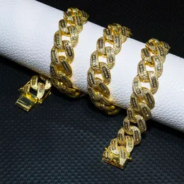 Verkauf einer neuen Mode 15mm Cz Fine Bling Schmuck Halskette Geschenk Vergoldet 5a Zirkon Cuban Link Kette