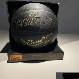 Kulki Spalding 24k czarny Mamba Merch Basketball Ball Camuflage Pomaganizacyjny Edycja Zużycie Odporne rozmiar 7 ITI żółte zielone trend Ind ind Dhg1x