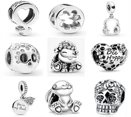 925 Silver Fit Charme 925 Bracelet Rabbit Be Haply Skull Skull Crexo DIY Charms Pingente Diy Fine Jewelry5404801