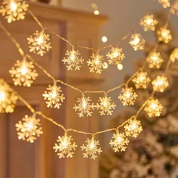 1pc 3m/9.8ft 20led Christmas Decoration Snowflake String Lights ، LED Armish Atmosphere Decoration Snowflake Lights ، بطارية مدعومة.