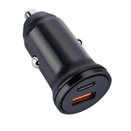 PD QC3.0 USB C 25W Autoladegerät Schnellladegerät Schnellladung Typ C Autotelefon-Ladegerät für Samsung S24 iPhone 15 Tablet MP3 Android