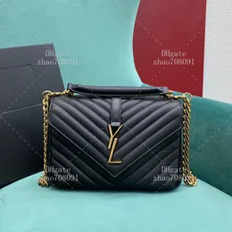 10A En Kaliteli Tasarımcı Çanta Zincir Çantası 24cm Orijin Deri Crossbody Bag Lady Omuz Çantası Messenger Çantası Kutu Y099