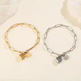 Braccialetti con ciondoli Semplice color oro in acciaio inossidabile fai da te carino ciondolo d'amore per donne ragazze accessori adorabili regali amici