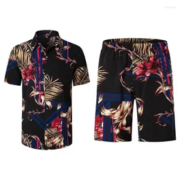 Men's Tracksuits Design Flower Retro Print 2 Piece Set Hawaiian Casual Shirts Summrt Beach Shorts For Men Holiday Suits Cody