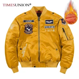 Hip Hop Jacket Men Autumn Winter Thick Army Navy Yellow Military Motorcykel MA 1 Pilot Baseball Bomber 231227