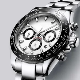 Super Klone Watch Daytonaes Watches 4130 Funkcja Stopwatch Luksusowy automatyczny ruch mechaniczny Wristoof Glass Glass Panda Sport Watches Orologio