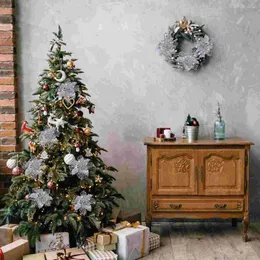 Dekorative Blumen Hohle Künstliche Simulation Glitzer Weihnachtsstern Weihnachtsschmuck Baum Hängender Anhänger Esstisch Dekor