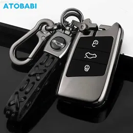 Bilnyckel Trekking Poles Zinc Eloy Car Key Case Cover Nyckelringshållare Tillbehör för Skoda Superb A7 Kodiaq VW Passat B8 Magotan Jetta 2020L2031228