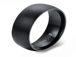 Мужское классическое черное обручальное кольцо из титановой стали с круглой поверхностью9057410