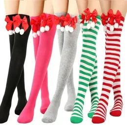 Frauen Socken Trendy Damen Gestreifte Strümpfe Oberschenkel Schleife Hohe Strümpfe Mädchen Anime Cosplay Warm Dance Über Knie Weihnachtsgeschenk