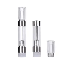 USA Stock Press Tip M6T Disposable Glass Tank TH205 TH210 Atomizer 510 Thread Cartridge 0.8ml Glass Carts Thick Oil Ceramic Coil White Tip