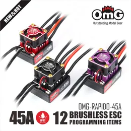 OMG-Rapido-45A 2-3S 50G ESC Sensored Brushless Electronic Speed ​​Controller för RC-bil 1/18 1/14: e 1/16 racing RC-bilar