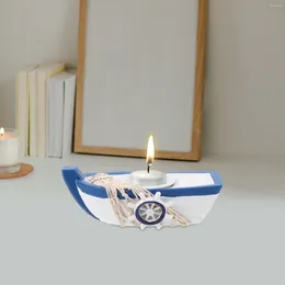 Candle Holders Mini Candles Mediterranean Boat Candlestick Tabletop Holder Decorate Ornament Nautical Sailboat