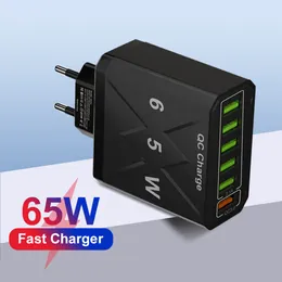 شاحن USB Quick Charge 6 USB شحن سريع لـ iPhone 12 13 Xiaomi Samsung Wall Mobile Charger EU/US/UK SLAP