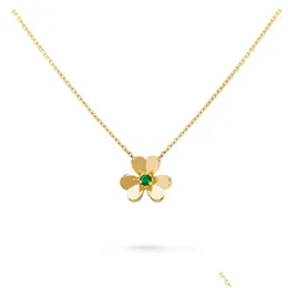 Frivole Pendant Necklace 3 Leaf Clover Mtiple Specifications Styles Gold Rose Sier Crystal Diamond Mini Small Drop Delivery Dhpar