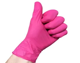 Guanti di nitrile nera usa e getta di alta qualità in polvere per ispezione casa di laboratorio industriale e supermake comodo Pink1313264