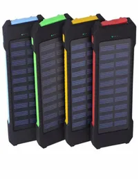 Solar Power Bank Charger 20000mah med LED Light Battery Portable Outdoor Charge Double Head USB Laddning av mobiltelefon PowerBank4876971