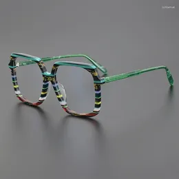 Sonnenbrillen Frames Nische handgefertigtes Brillen Rahmen Rahmen für Männer und Frauen großer Gesichtsdesigner Retro Mode Square Optical Recription Glass