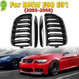 Accessories New One Pair High Quality Front Kidney Grille Hood Grills Double Line Slat For BMW 3 Series E90 E91 320i 323i 328i 335i 20052008