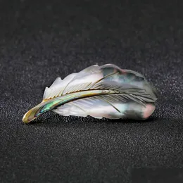 Pins, Brooches Fashion Natural Shell Feather Brooch Shape Cor Brooches For Women Jewelry Gift Will And Sandy New Drop Delive Dhgarden Dhk29