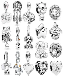 925 Charm de prata Bergos Dangle 1pcs Novo fofo prata estrela gato gato elefante pendente de pingente FIT CEDROS BRACELETA DIY ACESSÓRIOS DE JOIXAS DIY