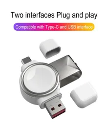 New 2 in 1 Magnetic Wireless Charger for Watch 7 6 휴대용 Fast Qi Typec USB 인터페이스 충전 도크 스테이션 FIT IWATCH SE8311466