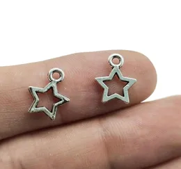 Ganze 200pcs Small Star Legierung Charms Anhänger Retro -Schmuck DIY Keychain Ancient Silver Anhänger für Armbandohrringe 19448160