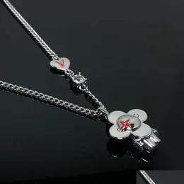 Luxury Brand Clover Cartoon Doll Designer Pendant Necklaces Womens Mens Retro Vintage Hip Hop Goth Book Moissanite Chain Choke Neck Dhqr 9684