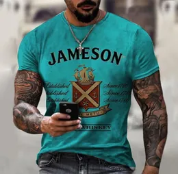 MEN039S T -Shirts Sommerstraße Jameson Irish T -Shirt Mode Kurzarm Tees Männlich 3D gedruckt übergroße Tops Grafikpullover T9161079