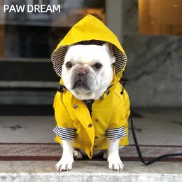 Hundkläder dröm trendig vindtät vattentät brittisk retro förtjockad regnrock husdjur stormkläder för hundar