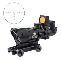 ACOG Fiber Source Scope 4x32 Riflescope Green Green With RMR Mini Red Dot Sight Chevron Class Esticle Hunting Optics