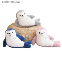 حيوانات أفخم محشوة 25 سم ختم الطفل دمية أفخم لعبة الكذب كاواي كرتون حيوان محشوة بلوشي Peluche Pink Blue Gray Kids Giftl231228