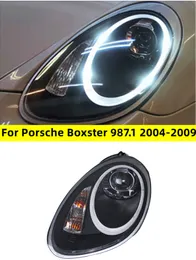 포르쉐 헤드 램프 Boxster 987.1 2004-2009 Cayman 업그레이드 LED 주간 달리기 조명 렌즈를위한 헤드 라이트 어셈블리