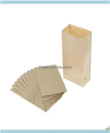 Wrap Event Party Party Supplies Home Garden10pcs Brown Kraft Paper Bag Bags Backing Biscuits Candy Raft Cookie Bread Nuts6481869