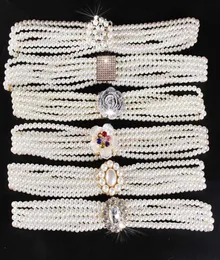 Cintura di perle più venduta per le donne Cintura di cristallo Cintura da sposa da sposa Designer Abito da damigella d'onore sexy Catena in vita per ragazza8762781
