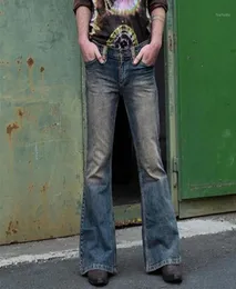 MEN039S Jeans Erkekler Büyük Alevli Bootcut Bacak Pantolonlar Gevşek Erkek Tasarımcı Klasik Denim Bell Bottom Erkekler Hosen Herren3434895