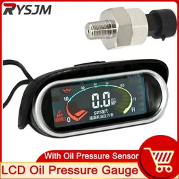 Manometro olio HD LCD Manometro olio per auto per camion 9-36V Manometro digitale carburante Parti da corsa Misuratore pressa olio motore con sensore 1/8 NNPL231228L231228