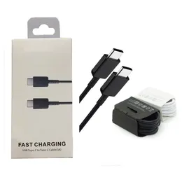 OEM Quality 1M 3ft USB Type-C C to Type CケーブルSAMSUNG GALAXY S21 S20 S10 NOTE 10 20 PLUSサポートPDクイック充電コードのボックス付きサポートPDの充電充電コードケーブル