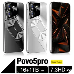 2024 neuestes PoVO 5Pro Global Version Mobiltelefon 7,3-Zoll-Bildschirm 8800 MAH Großer Akku Sual Phone Cards Android 13 unterstützt OTG